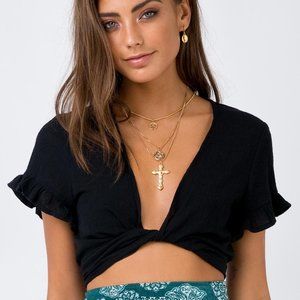 Princess Polly Honey Honey Tie Up Top Black